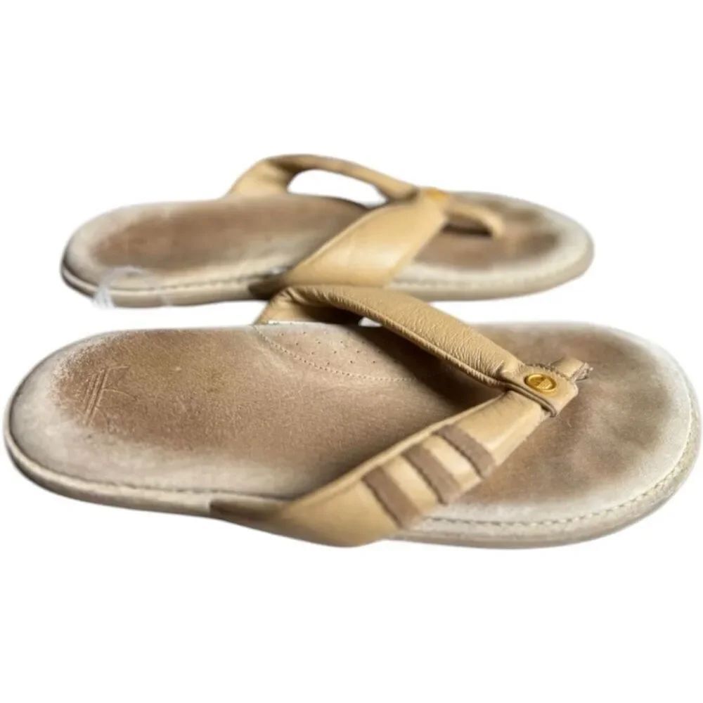 Mens Adidas 3 Stripe Vintage Leather 2004 Sandals Flip Flops - Sz 9 via